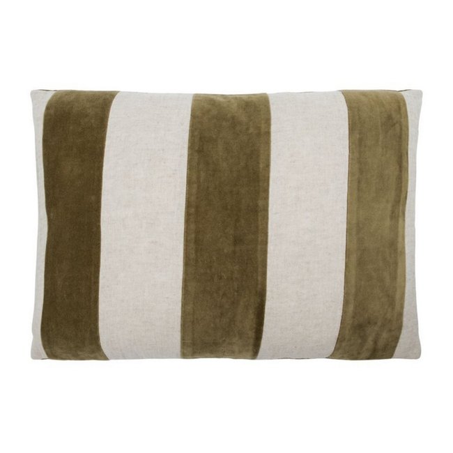 Housse de coussin velours lin  Sono vert <span itemprop=