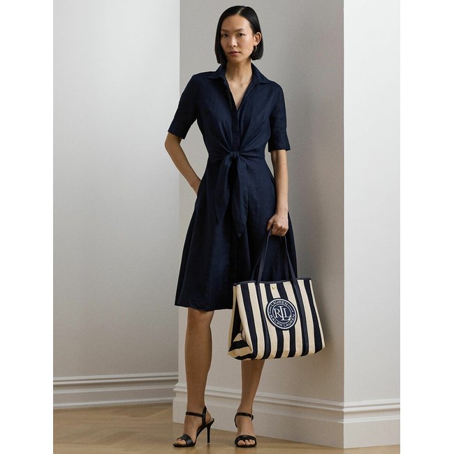 Bolso tote a rayas EMERIE rayas azul marino <span itemprop=