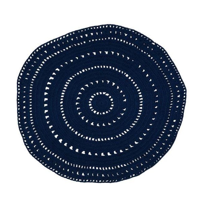 Tapis navy Ø 120 cm Couleur bleu foncé <span itemprop=