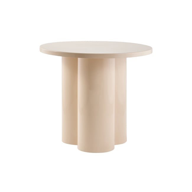Table d'appoint design en métal émaillé beige D51 cm ZELIE Couleur beige <span itemprop=