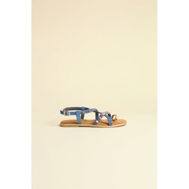 Sandales plates jean FUNKY jean <span itemprop=