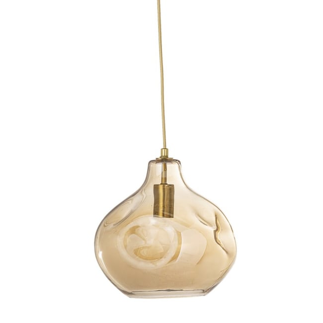 Suspension verre design organique  AZIZI Couleur marron clair <span itemprop=