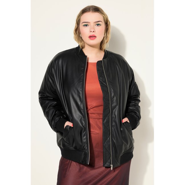 Blouson en similicuir avec col noir <span itemprop=