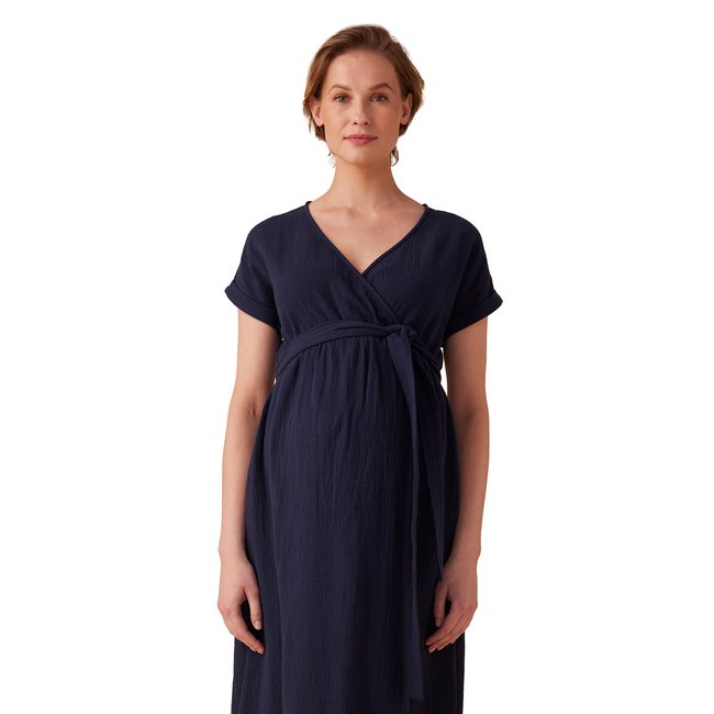Robe longue grossesse en gaze de coton - ENVIE DE FRAISE