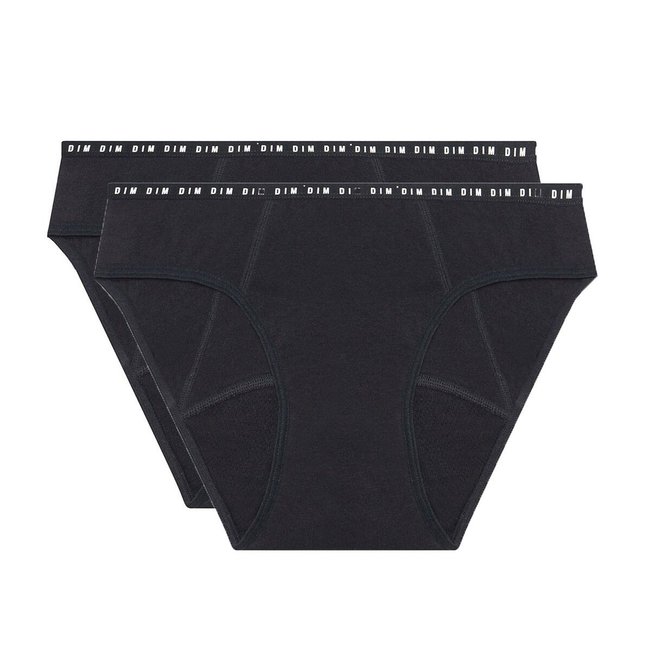 2 slips menstruels DIM Protect flux abondant noir <span itemprop=