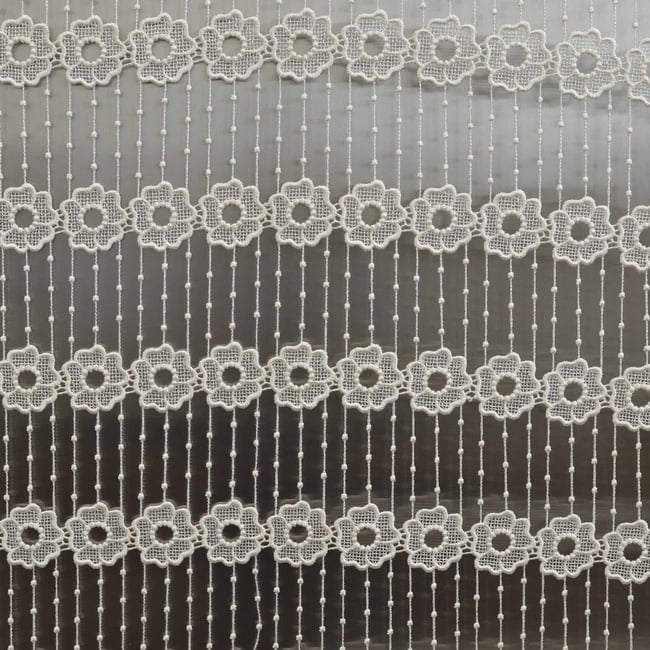 Brise bise en macramé au style romantique - QABANE ecru <span itemprop=