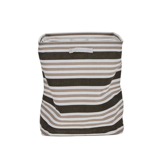 Panier à linge textile rayures Store Couleur marron <span itemprop=