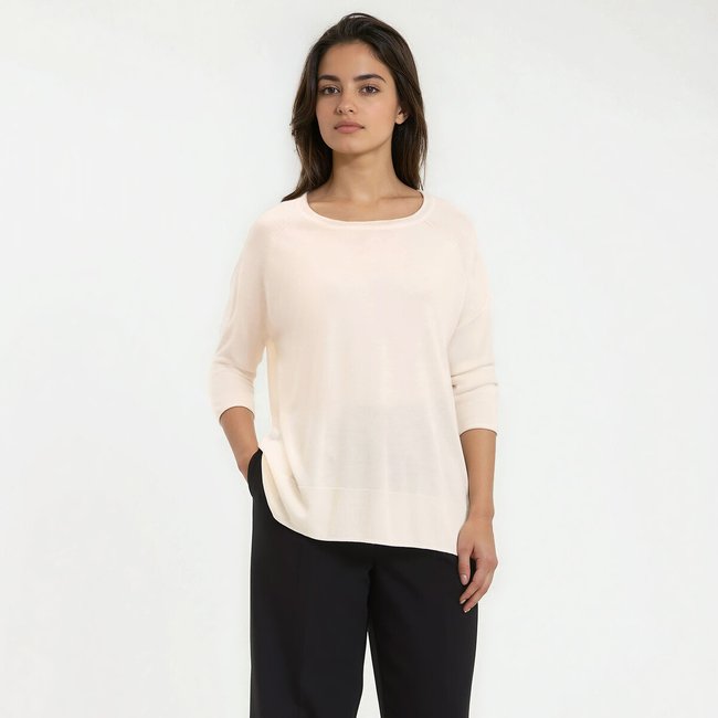 Pull col rond en maille fine, manches longues  - LA REDOUTE COLLECTIONS