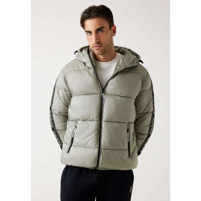 Doudoune À Capuche vert olive <span itemprop=