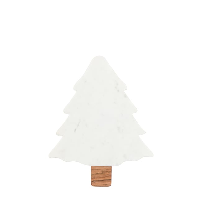 Marble Christmas Tree Serving Platter, white, SO'HOME