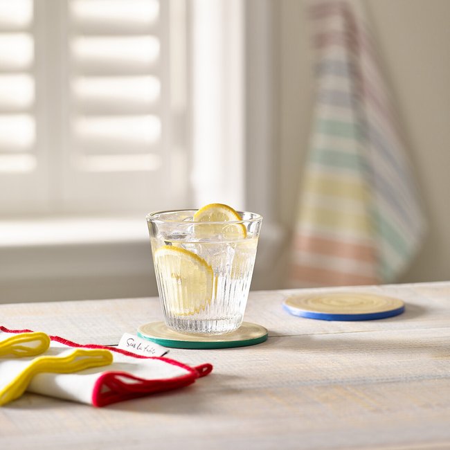 Set of 4 Fluted Glass Tumblers, transparent, SUR LA TABLE