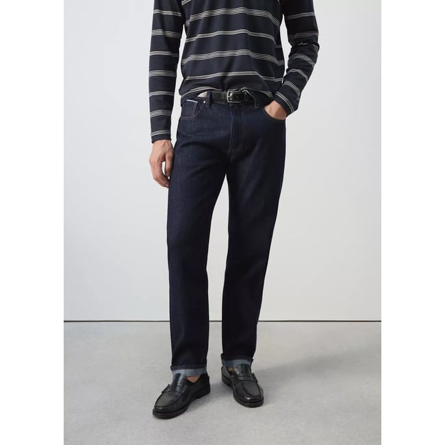 Jean regular fit 100 % coton bleu <span itemprop=
