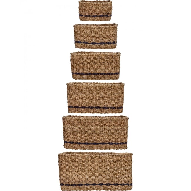 Lot de 6 paniers de rangement Squares Couleur v002237 <span itemprop=