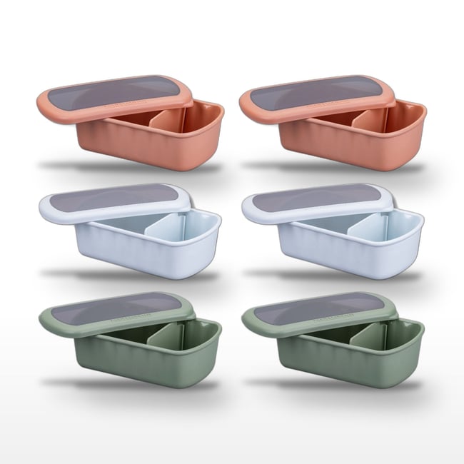Lot de 6 lunch box 1L avec compartiments STORAGE - FACKELMANN