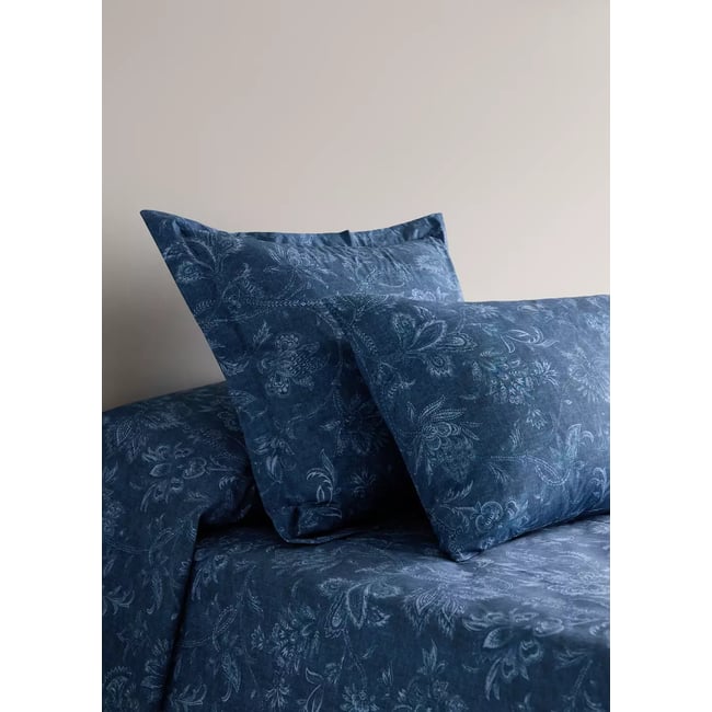 Taie d’oreiller 100 % coton 50x75 cm bleu indigo <span itemprop=