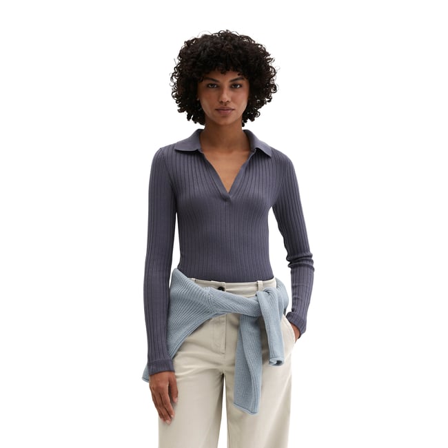 Polo à côtes slim avec TENCEL™ Modal - MARC O'POLO