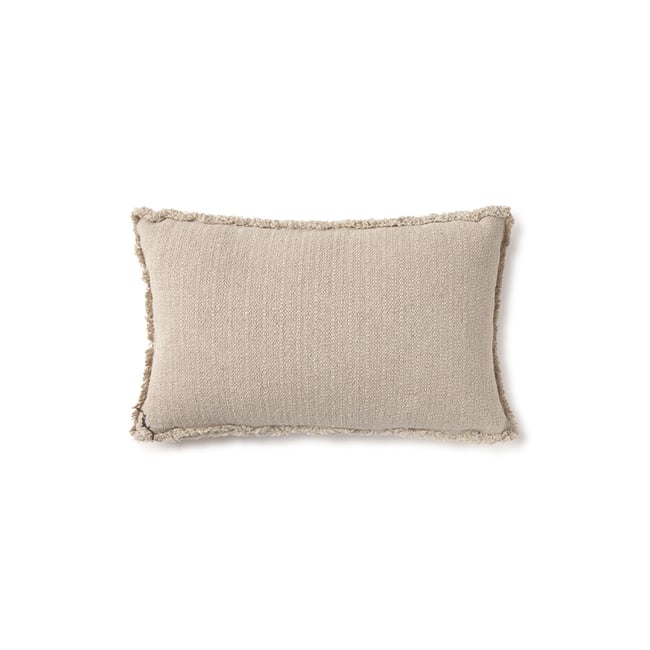 Coussin tissé à la main HANDLOOM LEGACY naturel et beige <span itemprop=