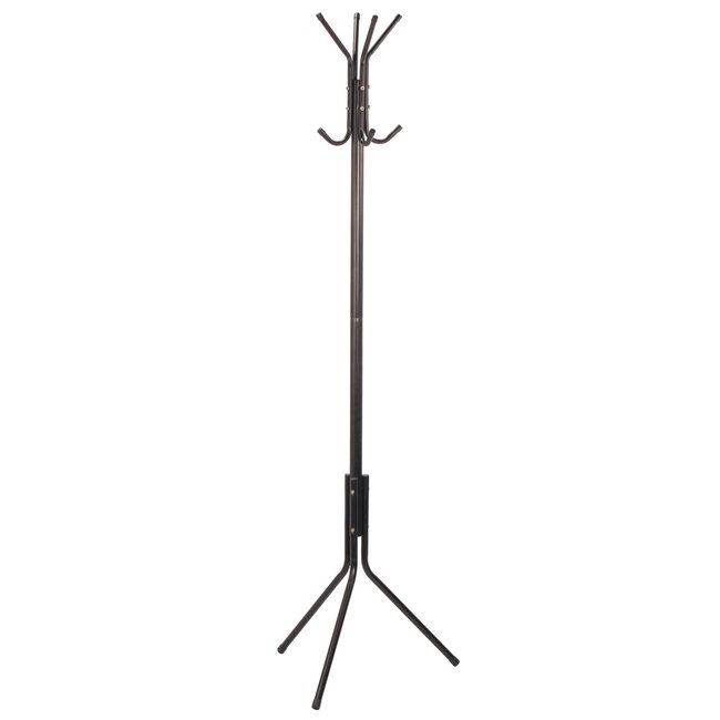 Portemanteau sur pied métal noir 8 accroches 48x48x170cm Couleur noir <span itemprop=