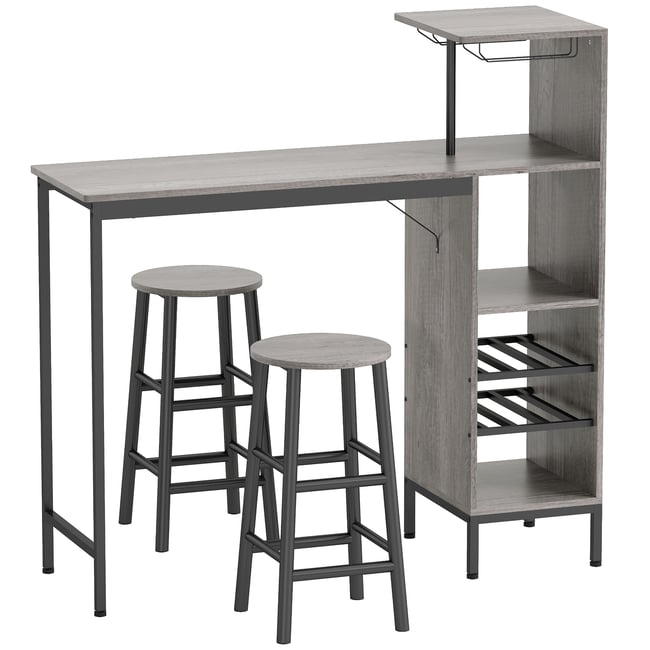 Ensemble de table de bar MDF Bois naturel Couleur bois naturel, noir <span itemprop=