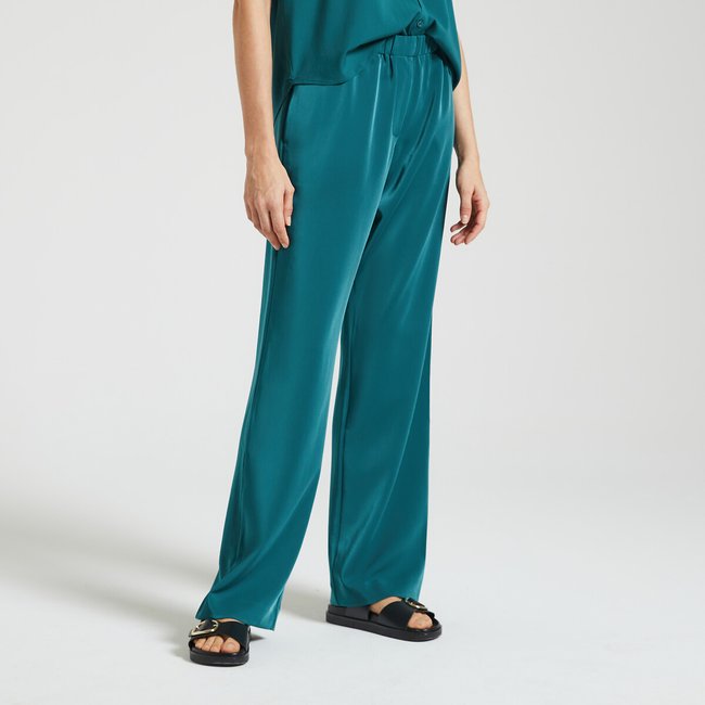 Pantaloni ampi vita elasticizzata HOYS verde scuro SAMSOE AND SAMSOE