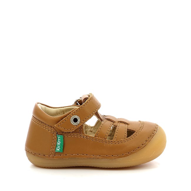 Sandálias fechadas em pele, Sushy camel <span itemprop=