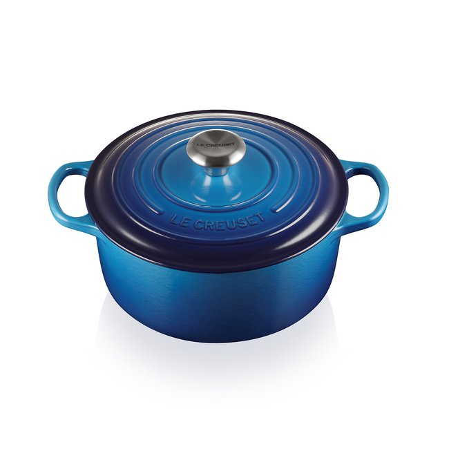 Cocotte ronde azur <span itemprop=