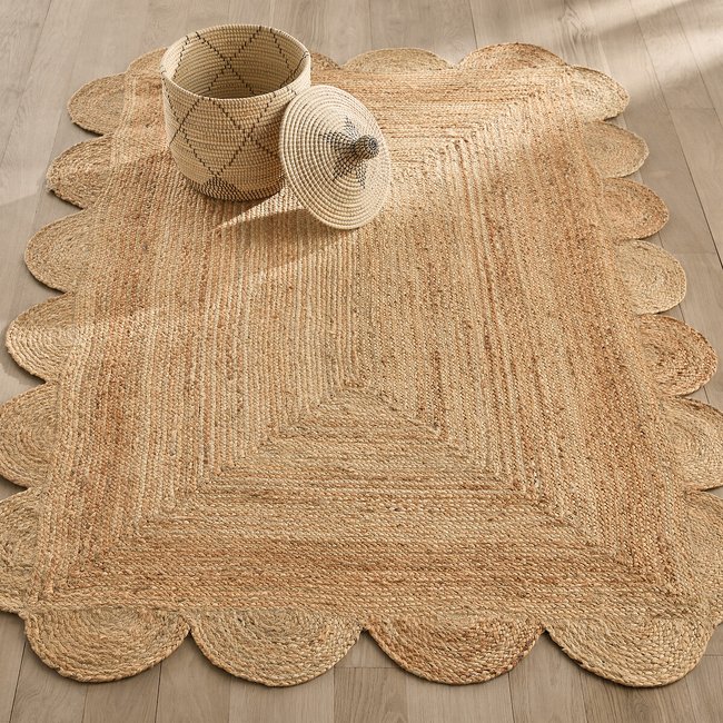 Rechthoekig vloerkleed in jute, handgevlochten, Hempy <span itemprop=
