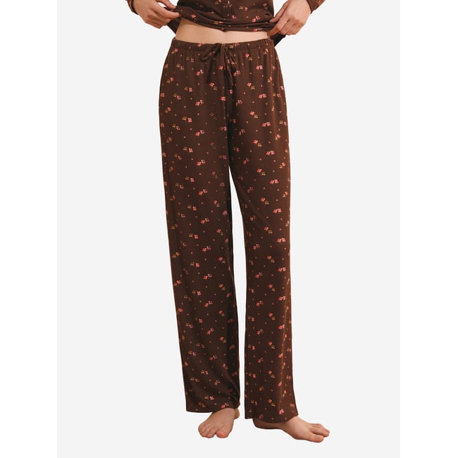 Pantalon de pyjama côtelé à imprimé feuillage HELIA - ETAM