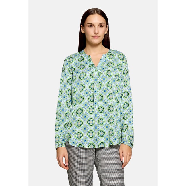 T-shirt façon blouse à motifs green/blue <span itemprop=