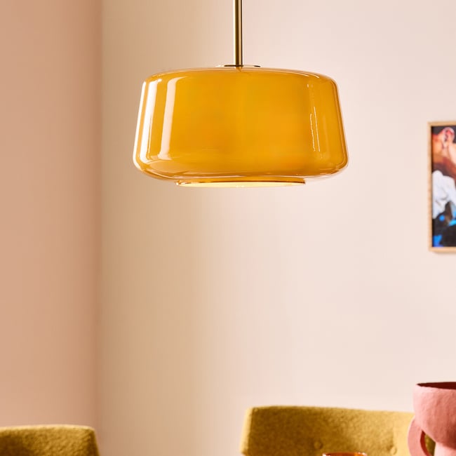 MADE.COM Camilo Pendant Light, amber, MADE