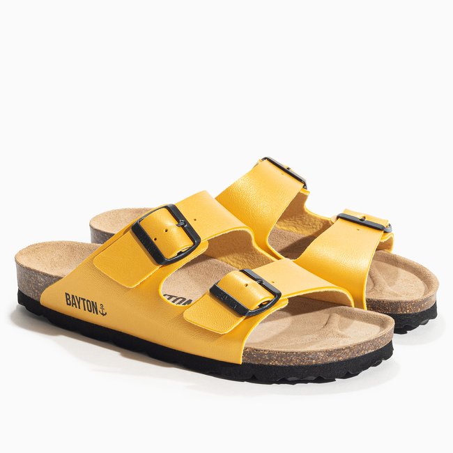 Sandales ATLAS pour femme jaune <span itemprop=