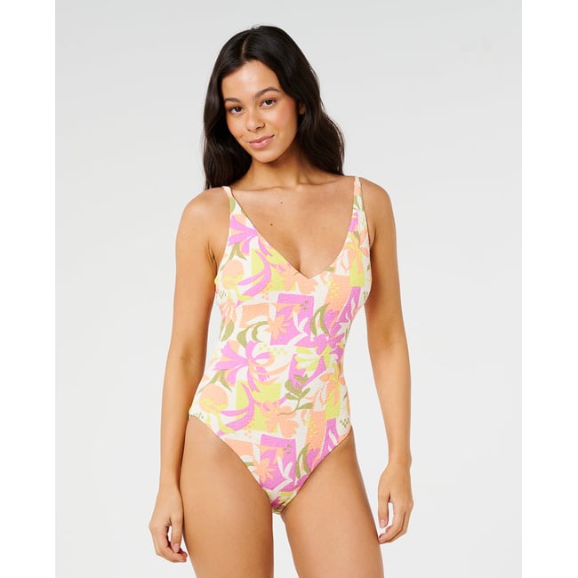 Maillot une pièce couverture complète Topanga Geo multicolore <span itemprop=