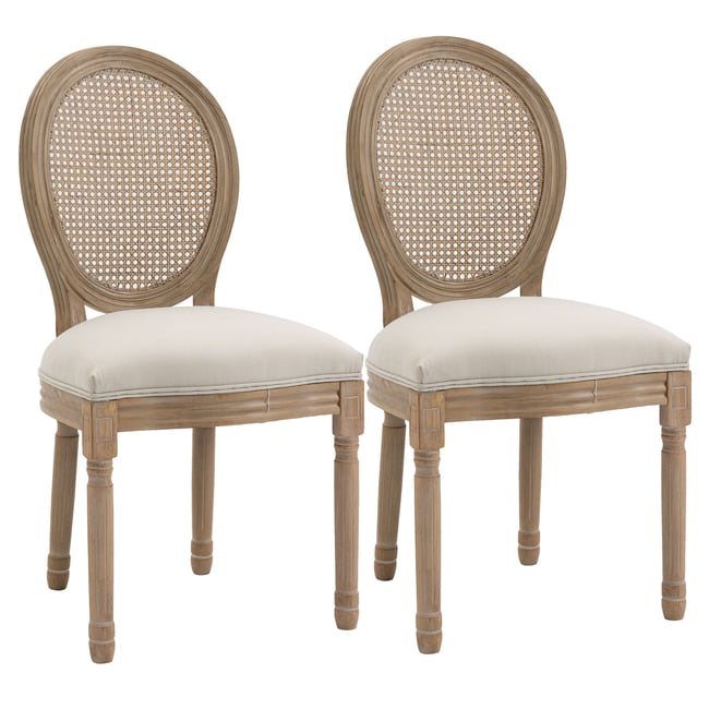 Chaise de salle à manger Tissu polyester au crème <span itemprop=