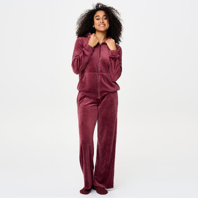 Velvet ensemble de Pyjama windsor wine <span itemprop=