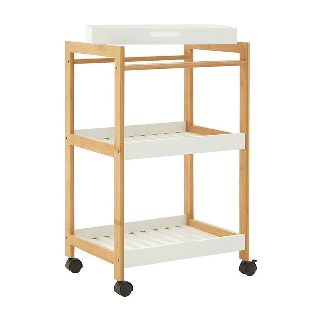 Scandi 3-Tier Bathroom Shelf Unit, white, SO'HOME