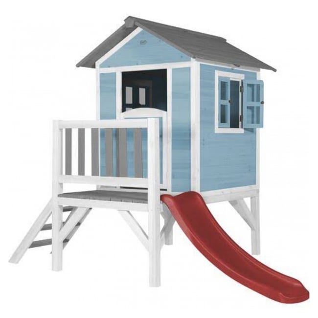 Maisonnette Caribbean bleu - Toboggan rouge - AXI HOUSE