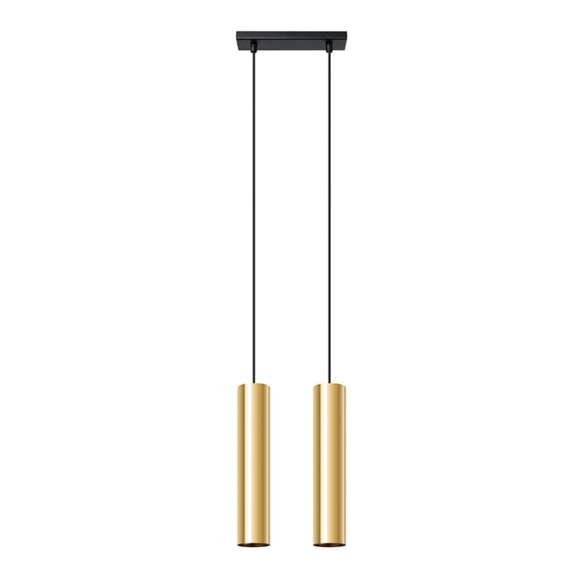 Suspension Acier Éclat Doré GU10 2 Lagos Couleur jaune <span itemprop=