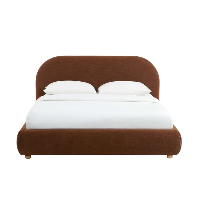 Lit coffre avec sommier relevable JELLY Couleur marron <span itemprop=