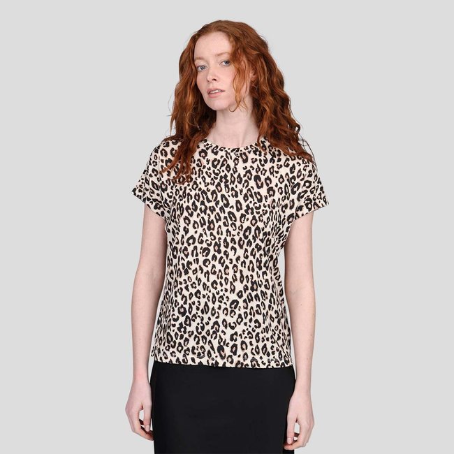 T-shirt chérie léopard beige <span itemprop=