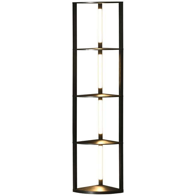 Lampadaire MDF Noir Couleur noir <span itemprop=