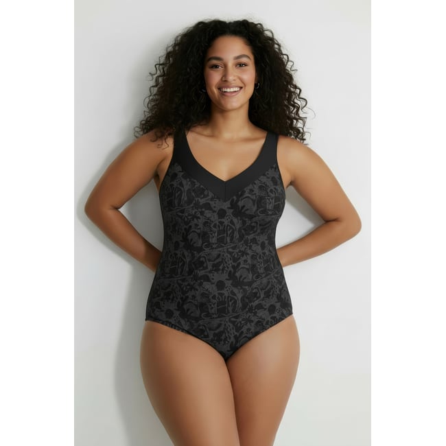 Maillot de bain à bonnets souples noir <span itemprop=