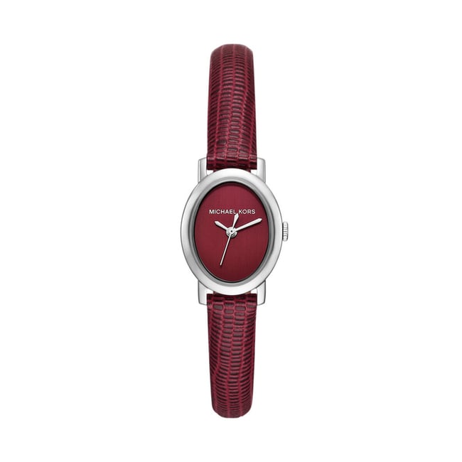 Montre Analogique  MAUDE argenté rouge rouge <span itemprop=