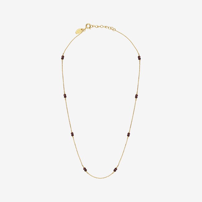 Collier venus grenat rouge <span itemprop=