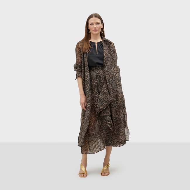 Trench-coat léger transparent léopard <span itemprop=