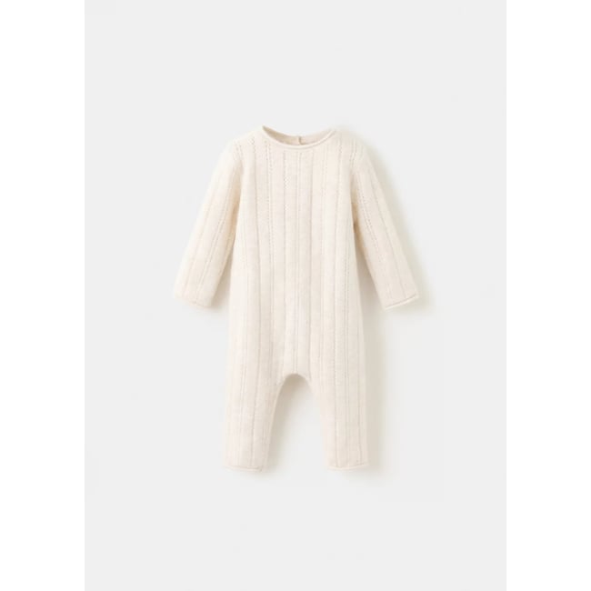 Maille ajourée à une pièce beige <span itemprop=