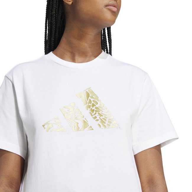 T-shirt with big gold logo Adidas Sportswear | La Redoute