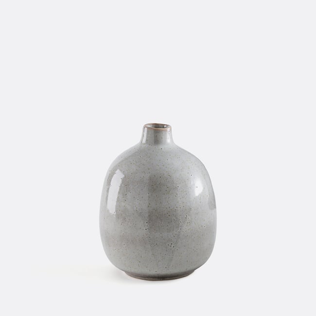 Vase en céramique H15,9 cm, Regona  Couleur grège <span itemprop=