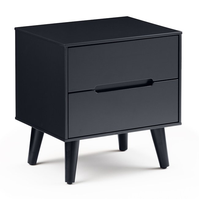 Anderson 2 Drawer Retro Bedside Cabinet, charcoal, SO'HOME