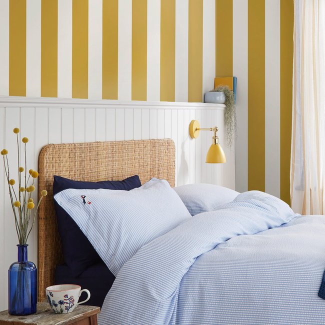 Papier peint Grandes rayures ensoleillées Couleur jaune <span itemprop=