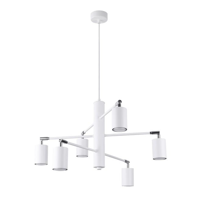 Suspension Acier Blanc GU10 6 Lemmi Couleur blanc <span itemprop=